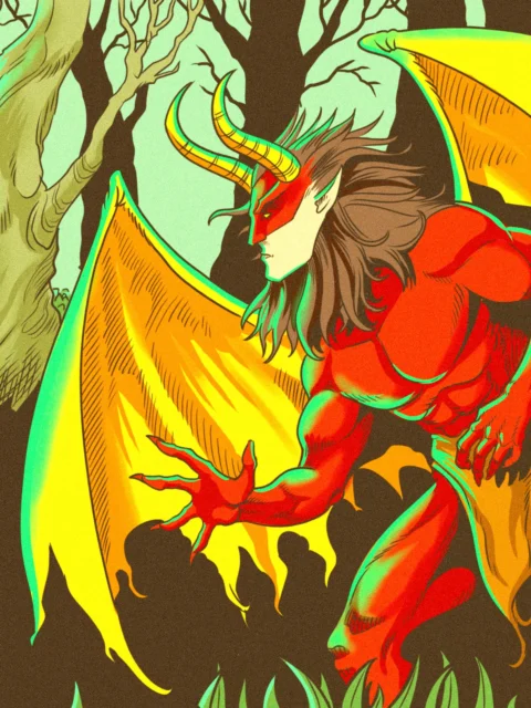 Alternative view of Forest Demon Art Canvas Art Print from Ward TCG