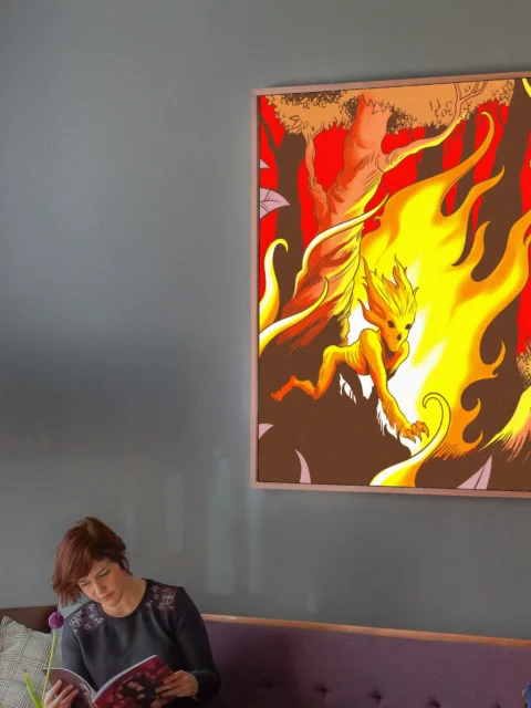 Forest Fire Art Fantasy Art Print from Ward TCG