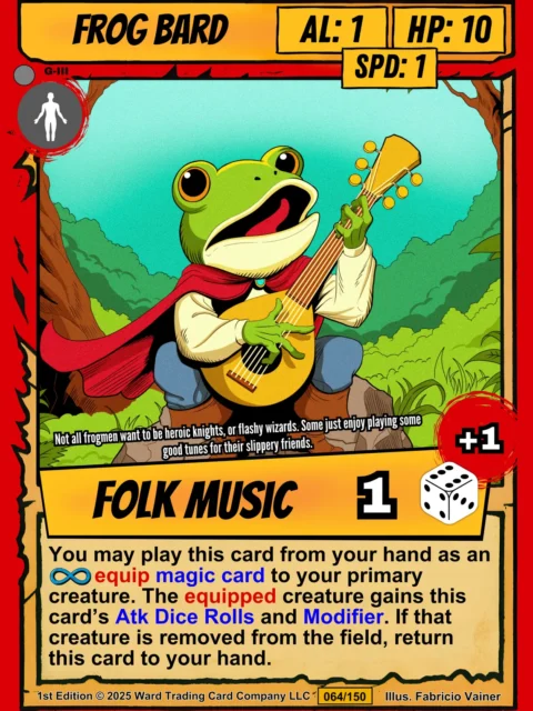 Alternative view of Frog Bard Fantasy Wall Art from Ward TCG