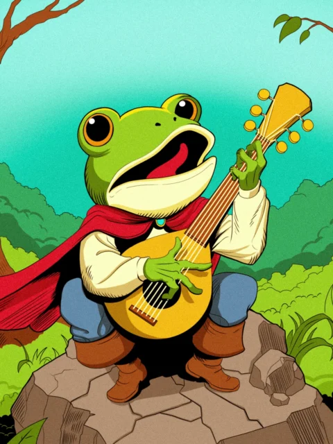 Alternative view of Frog Bard2 Art Canvas Art Print from Ward TCG