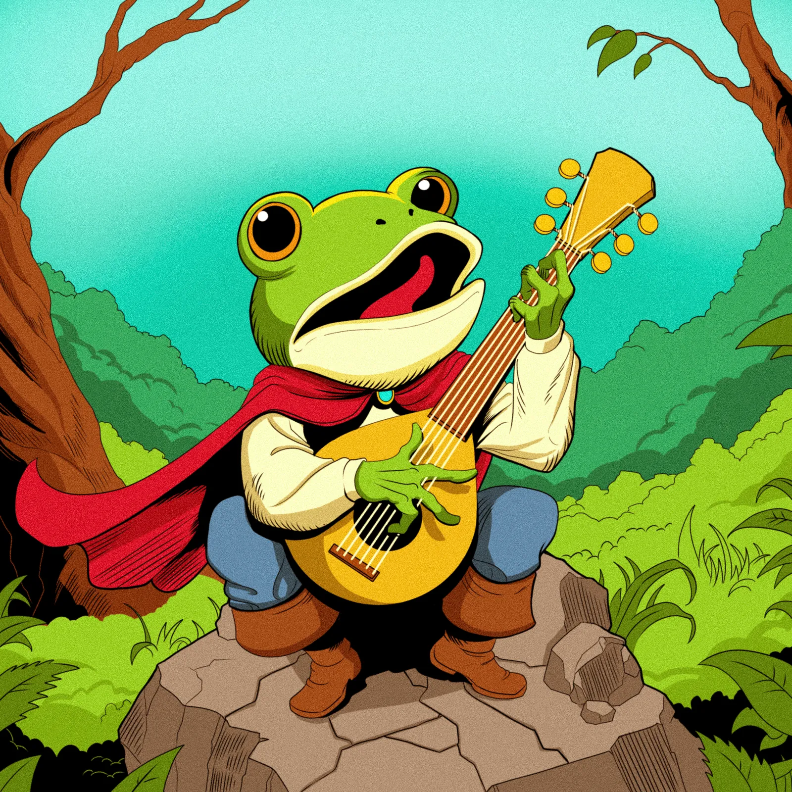 Frog Bard2 Art Canvas Art Print from Ward TCG - Image 2