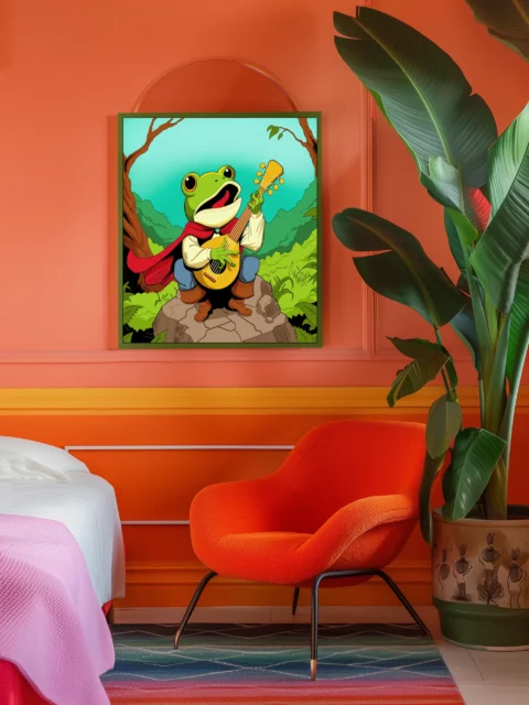 Frog Bard2 Art Canvas Art Print from Ward TCG