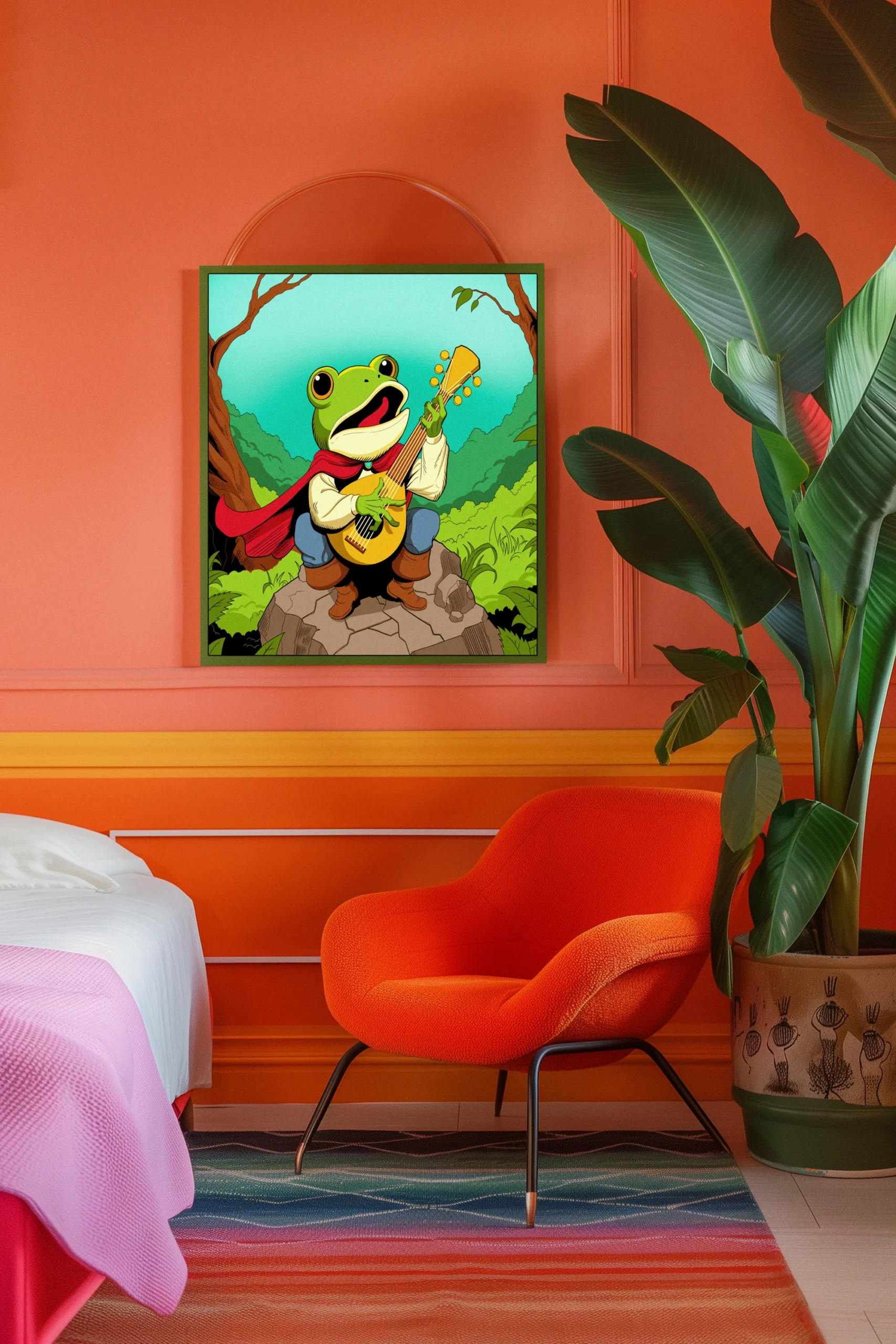 Frog Bard2 Art Canvas Art Print from Ward TCG