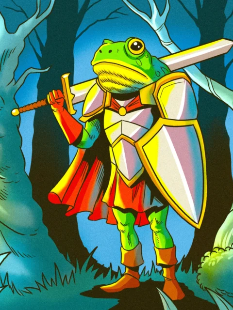 Alternative view of Frog Man Art Canvas Print from Ward TCG