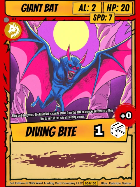 Alternative view of Giant Bat Fantasy Canvas Artwork from Ward TCG