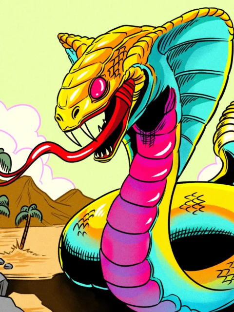 Alternative view of Giant Snake Art Fantasy Canvas Print from Ward TCG