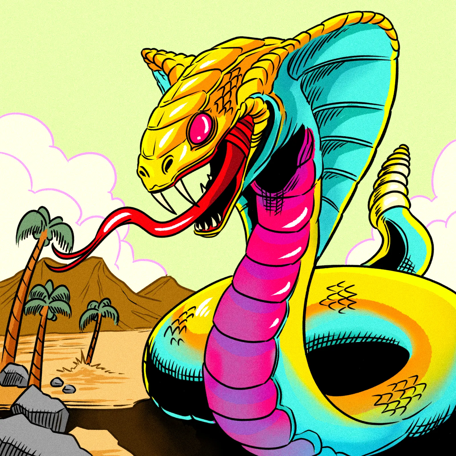 Giant Snake Art Fantasy Canvas Print from Ward TCG - Image 2