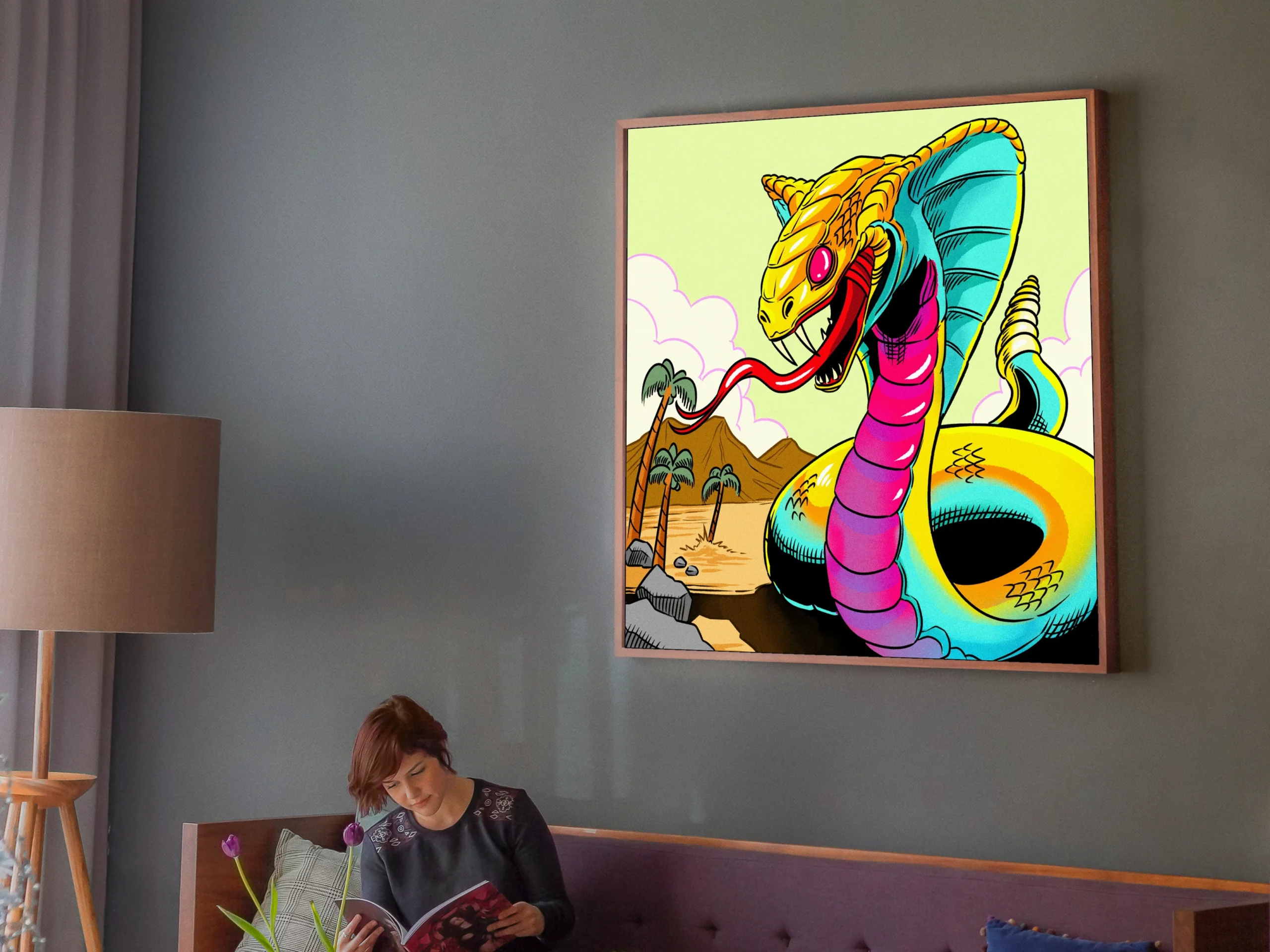 Giant Snake Art Fantasy Canvas Print from Ward TCG - Image 4