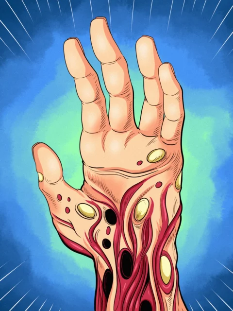 Alternative view of Gnarled Hand Art Fantasy Canvas Print from Ward TCG