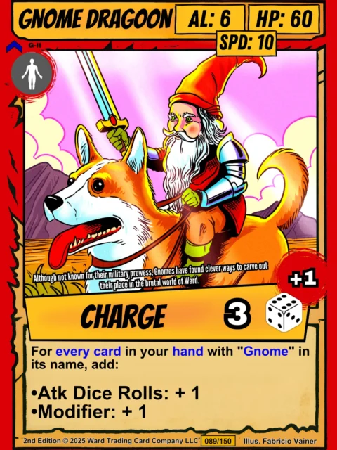 Alternative view of Gnome Dragoon Fine Art Canvas from Ward TCG