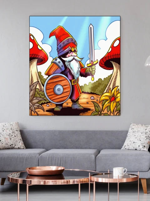Gnome Warrior Art Fine Art Canvas from Ward TCG