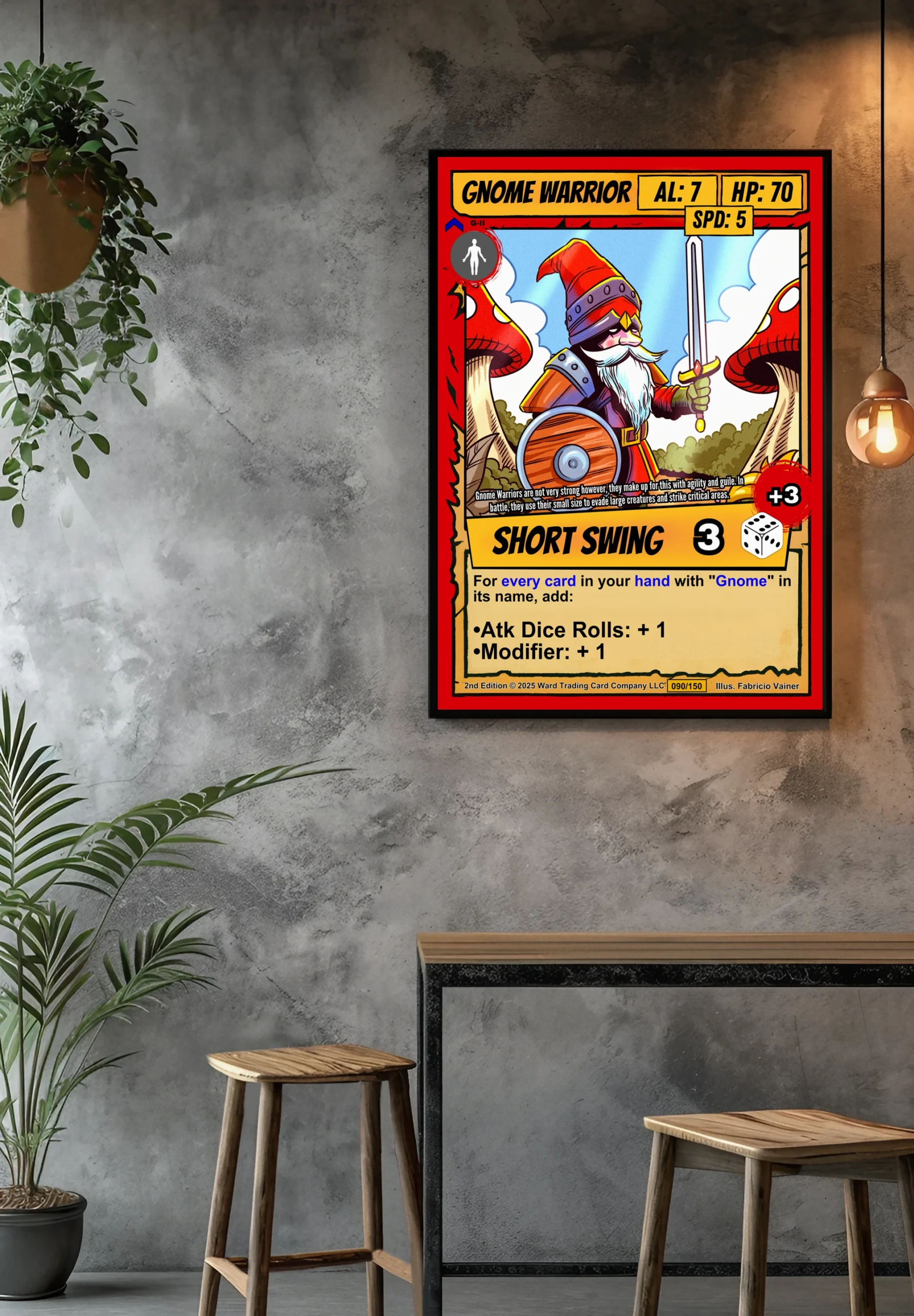 Gnome Warrior Fantasy Wall Art from Ward TCG - Image 3