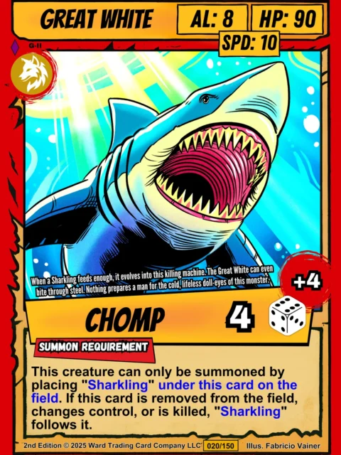 Alternative view of Great White Canvas Art Print from Ward TCG