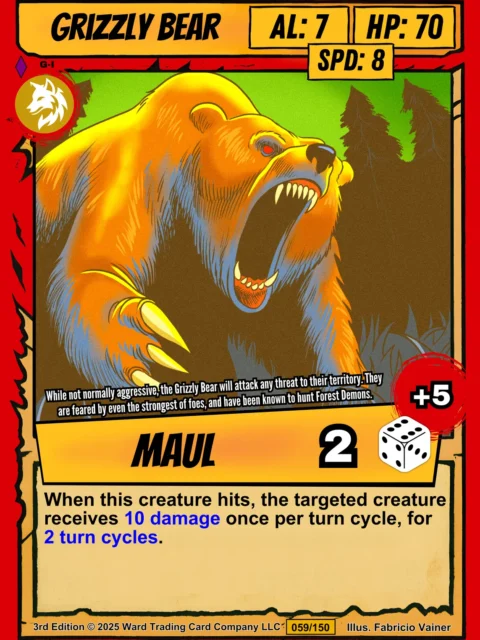 Alternative view of Grizzly Bear Fine Art Canvas from Ward TCG