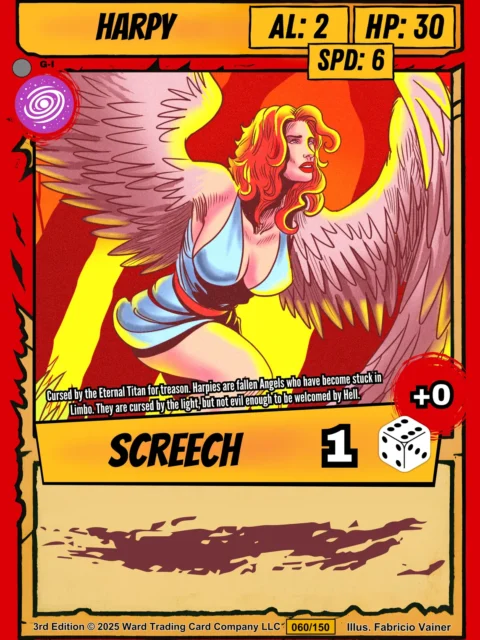 Alternative view of Harpy Canvas Art Print from Ward TCG