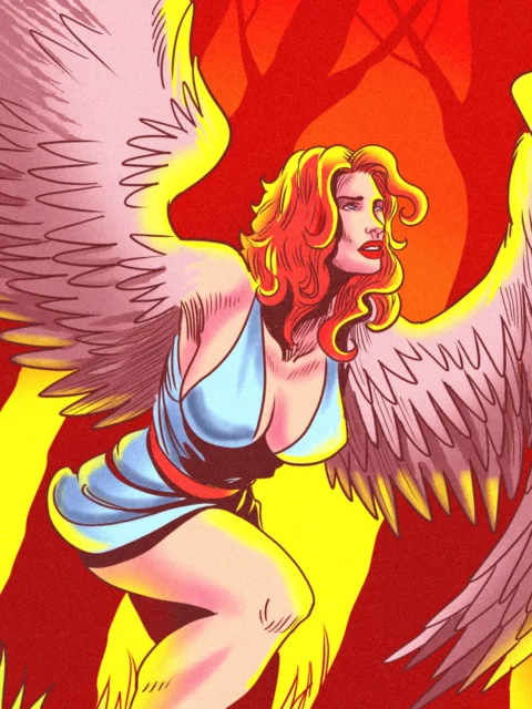 Alternative view of Harpy Art Fantasy Art Print from Ward TCG