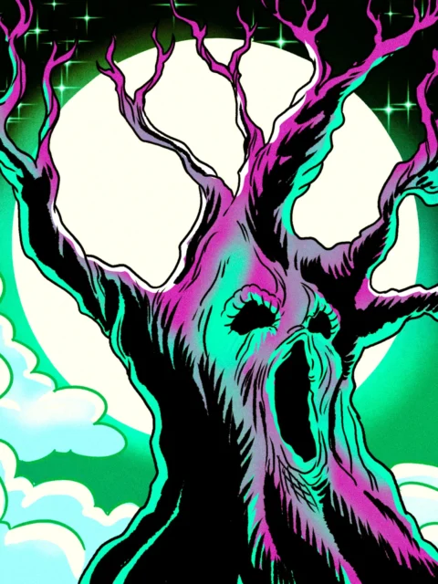 Alternative view of Haunted Tree Art Canvas Wall Art from Ward TCG