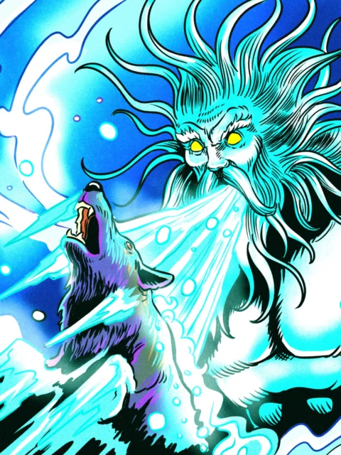 Alternative view of Icy Breath Art Fantasy Canvas Print from Ward TCG