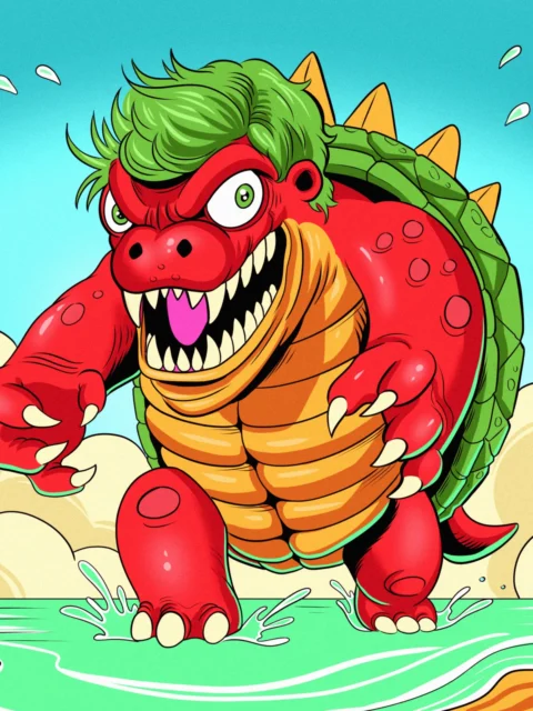 Alternative view of Kappa King Art Fantasy Canvas Print from Ward TCG