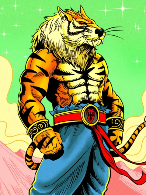 Alternative view of Kendo Tiger Art Canvas Print from Ward TCG