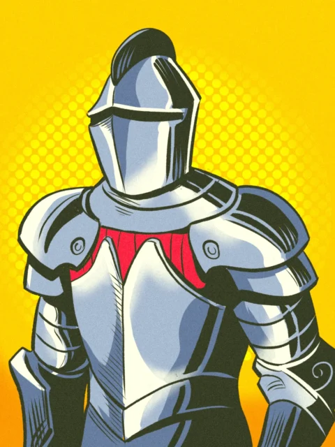 Alternative view of Knight Armor Art Fantasy Canvas Print from Ward TCG