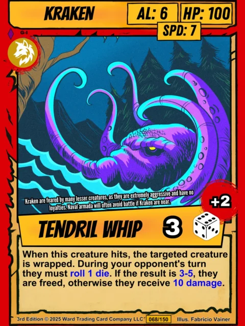 Alternative view of Kraken Fantasy Canvas Print from Ward TCG