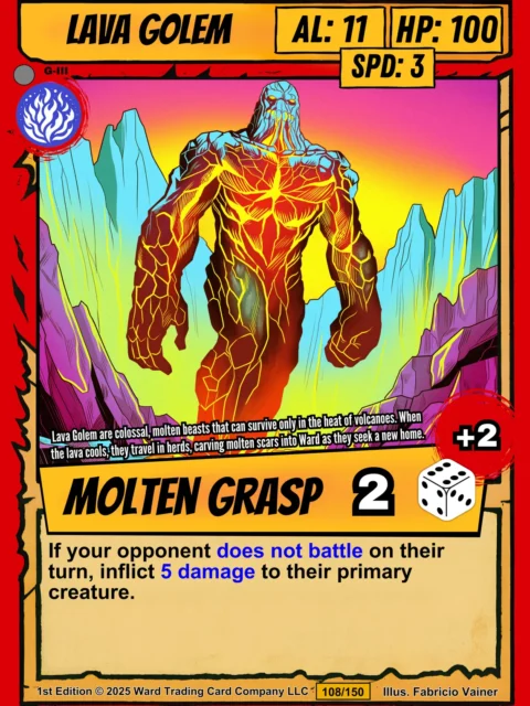Alternative view of Lava Golem Fantasy Wall Art from Ward TCG