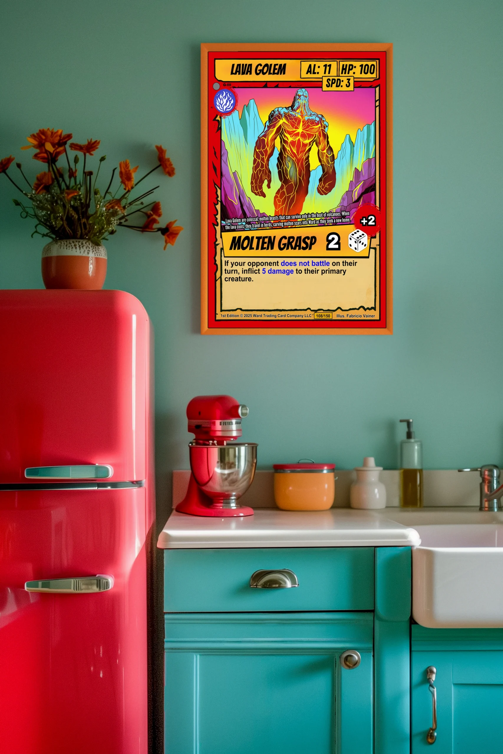 Lava Golem Fantasy Wall Art from Ward TCG