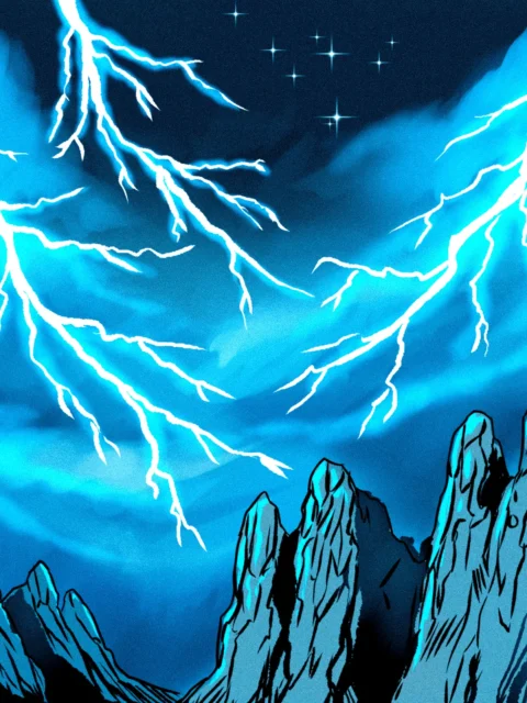 Alternative view of Lightningh Storm2 Art Fantasy Art Print from Ward TCG