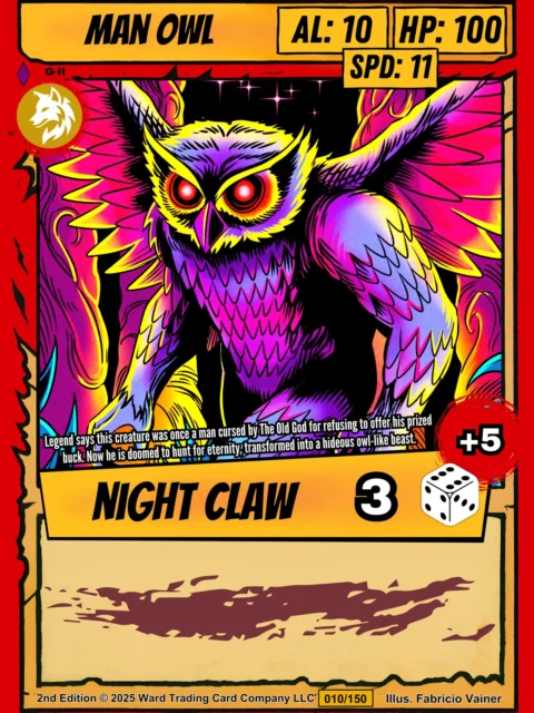Alternative view of Man Owl Fantasy Canvas Print from Ward TCG