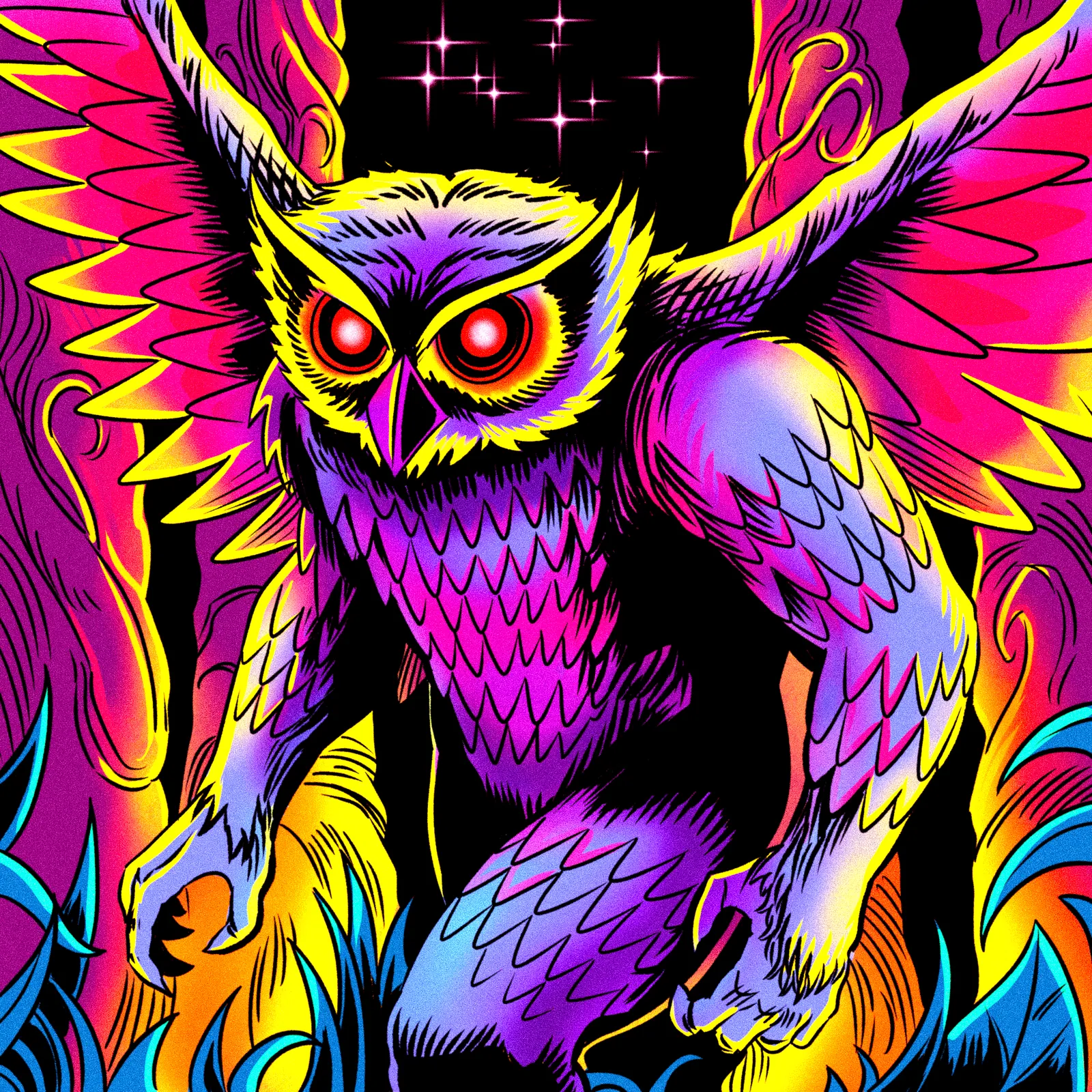 Man Owl Art Fantasy Canvas Print from Ward TCG - Image 2