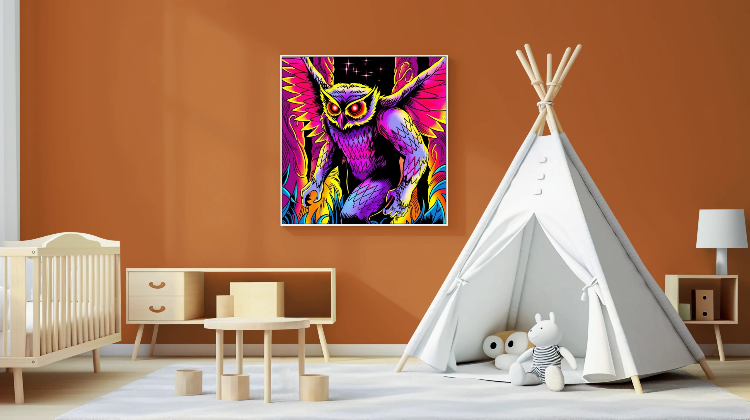 Man Owl Art Fantasy Canvas Print from Ward TCG - Image 3