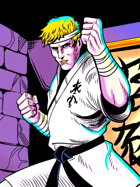 Alternative view of Martial Arts Man Art Fine Art Canvas from Ward TCG