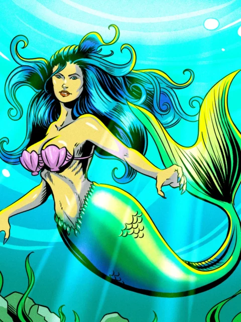 Alternative view of Melody Of The Deep Art Fantasy Wall Art from Ward TCG