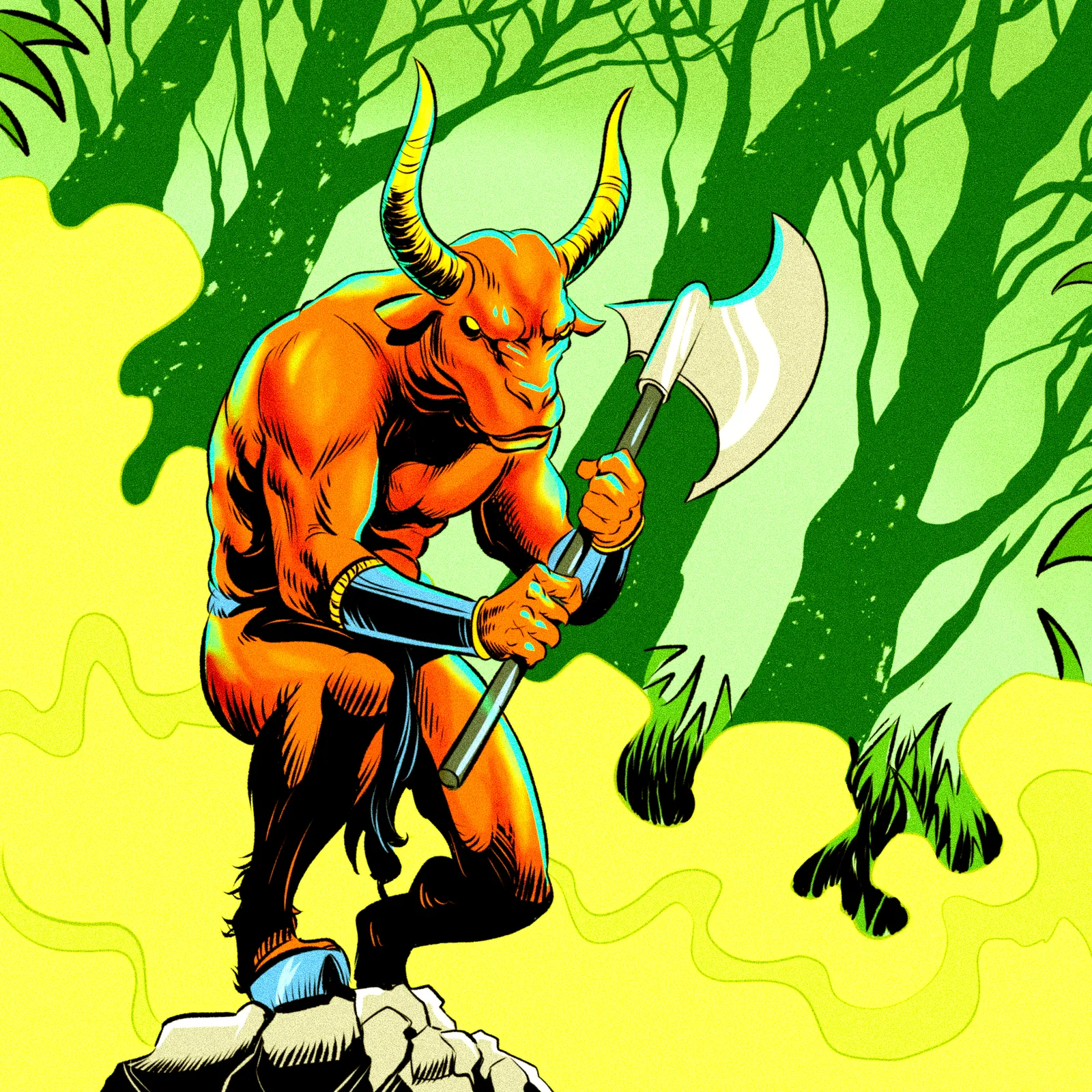 Minotaur Bodyguard Art Fine Art Canvas from Ward TCG - Image 2