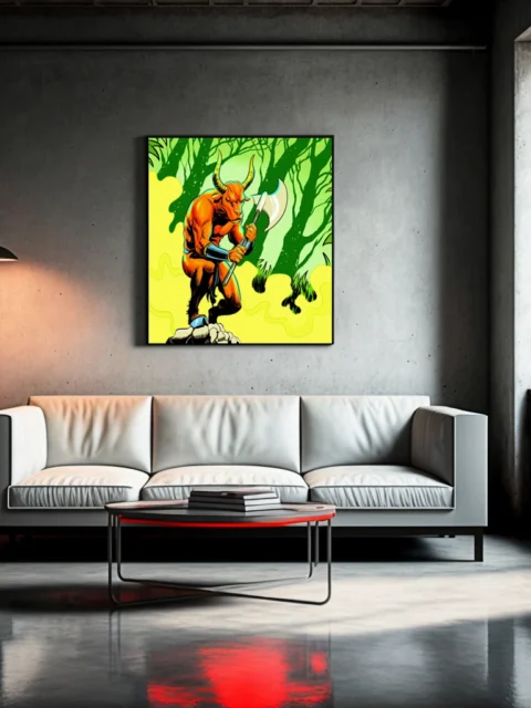 Minotaur Bodyguard Art Fine Art Canvas from Ward TCG