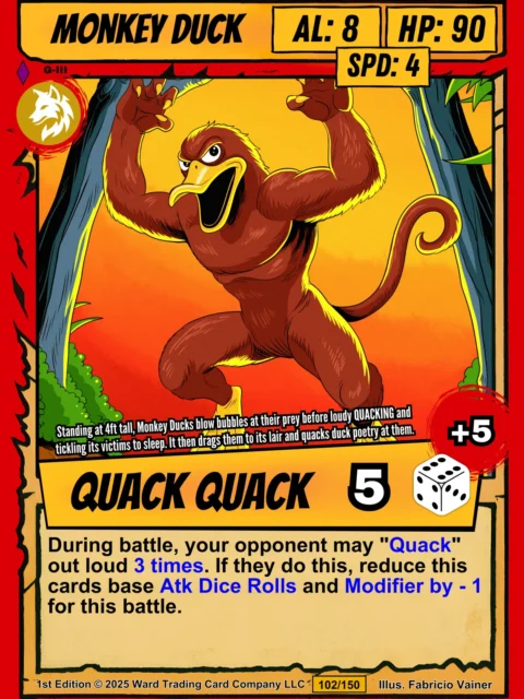 Alternative view of Monkey Duck Fantasy Wall Art from Ward TCG