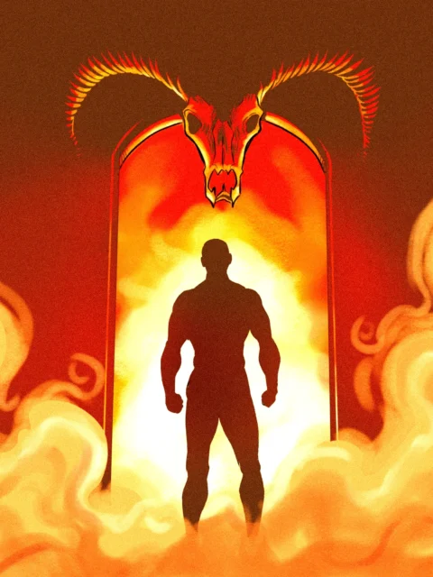 Alternative view of Mysterious Door Art Canvas Art Print from Ward TCG