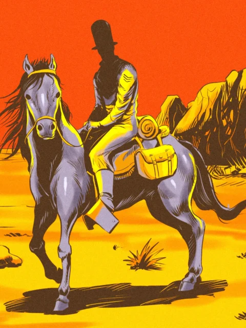 Alternative view of Mysterious Traveler Art Fantasy Art Print from Ward TCG