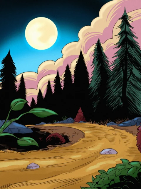 Alternative view of Old Logging Road Art Fantasy Canvas Artwork from Ward TCG