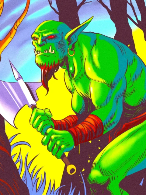 Alternative view of Orc Art Fantasy Canvas Print from Ward TCG