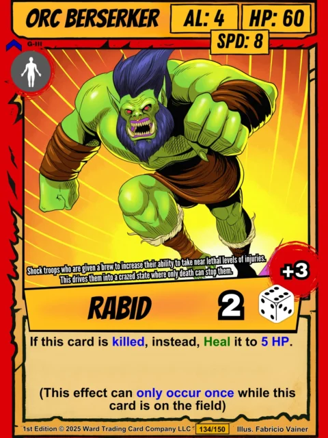 Alternative view of Orc Berserker Canvas Art Print from Ward TCG