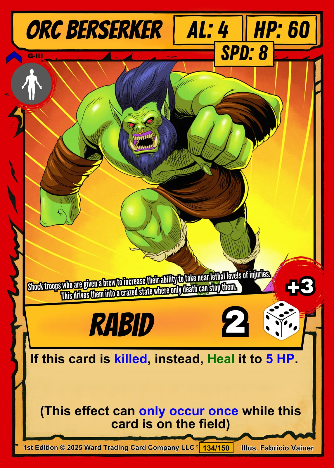 Orc Berserker Canvas Art Print from Ward TCG - Image 2