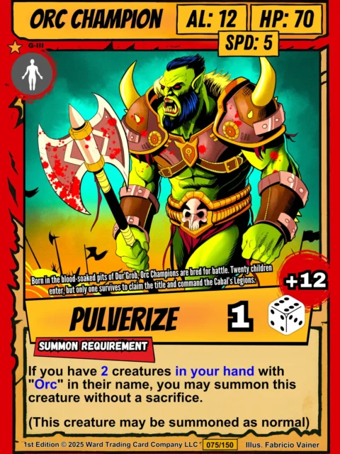 Alternative view of Orc Champion Fantasy Art Print from Ward TCG