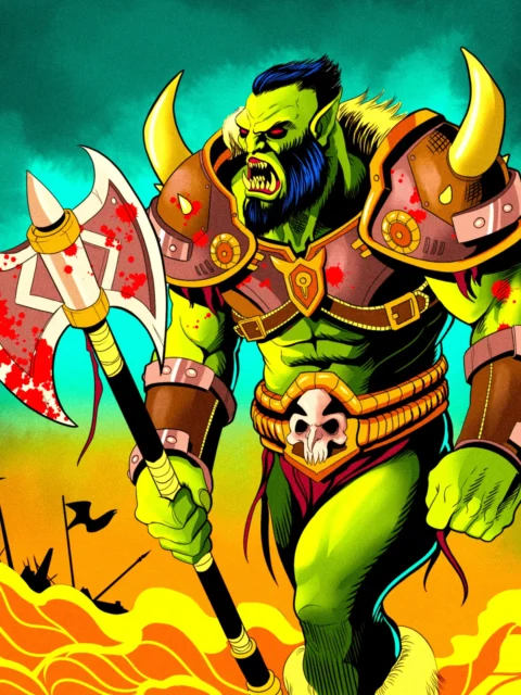Alternative view of Orc Champion Art 1 Fantasy Wall Art from Ward TCG