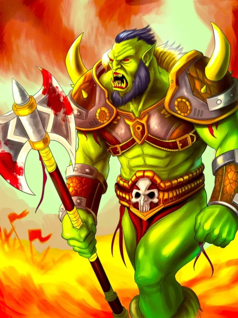 Alternative view of Orc Champion Art Canvas Art Print from Ward TCG