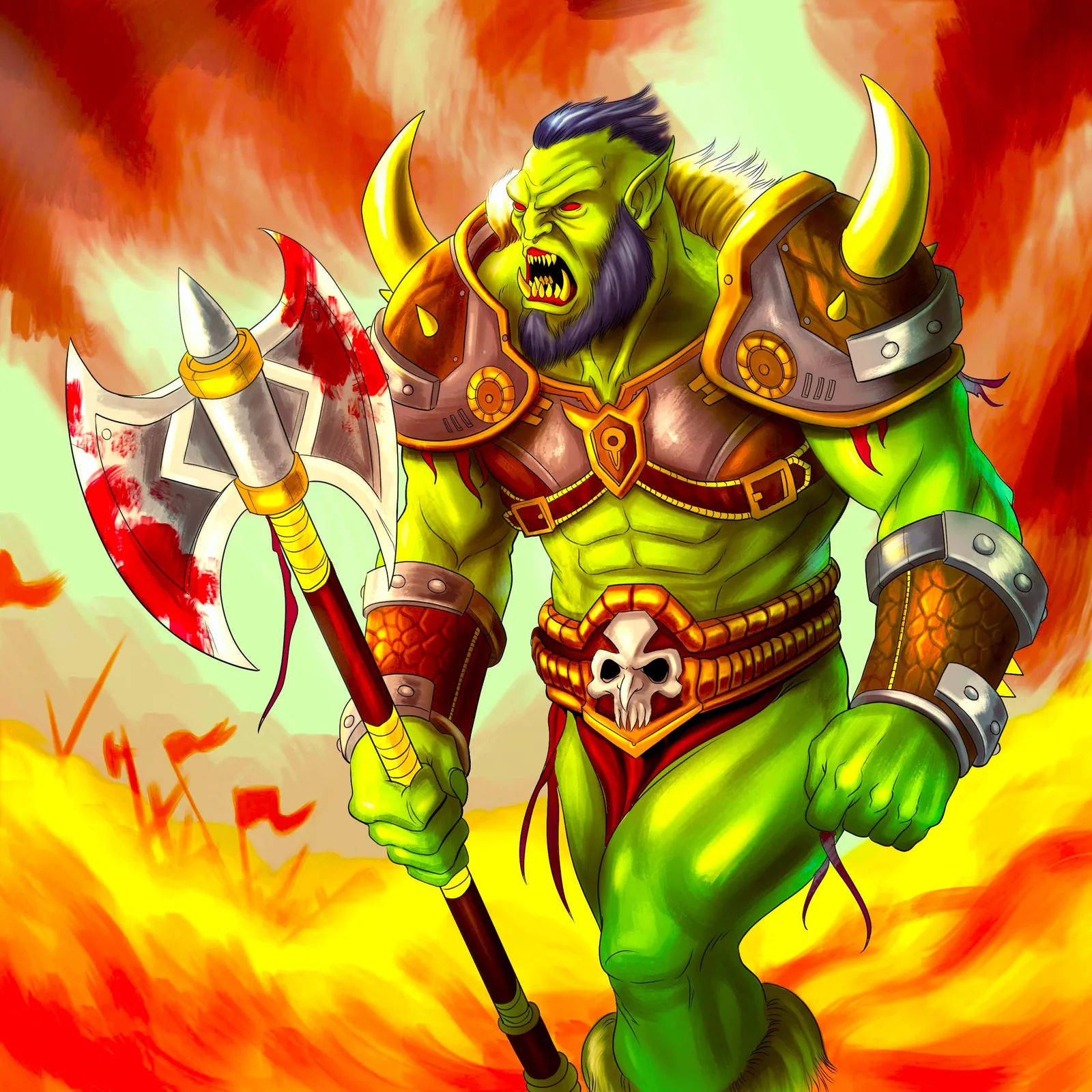 Orc Champion Art Canvas Art Print from Ward TCG - Image 2