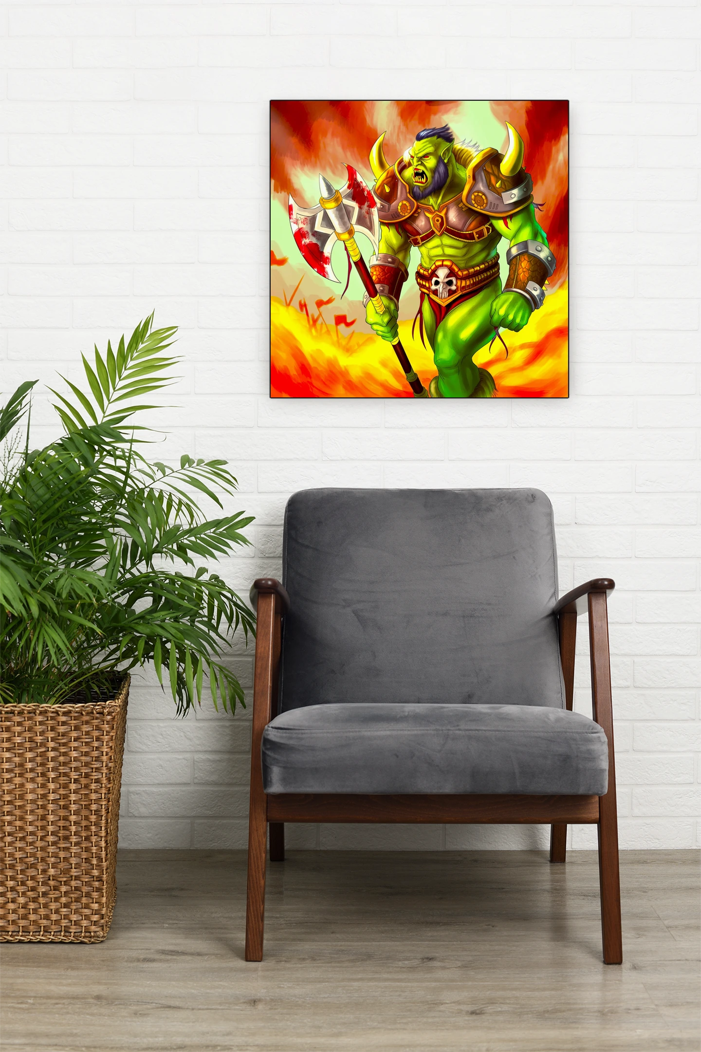 Orc Champion Art Canvas Art Print from Ward TCG