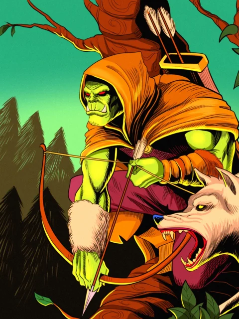 Alternative view of Orc Hunter Art Fantasy Art Print from Ward TCG