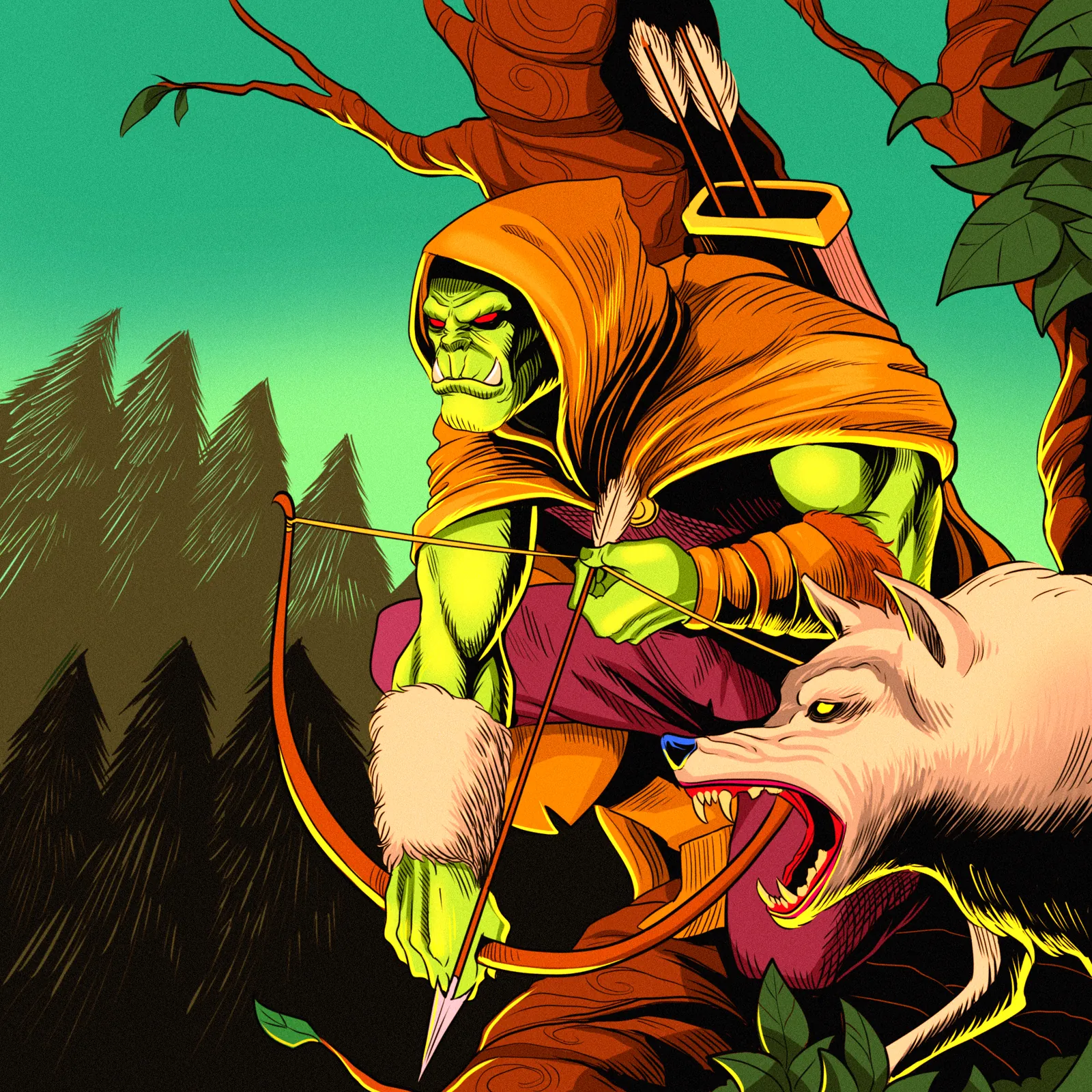 Orc Hunter Art Fantasy Art Print from Ward TCG - Image 2